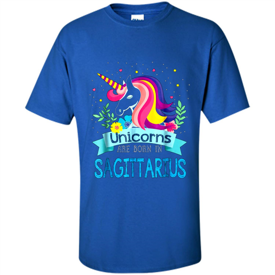 Unicorns are born in Sagittarius Birthday Rainbow Custom Ultra Cotton