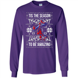 Marvel Spider Man Tis The Season To Be Amazing Ugly Christmas Mug PINGPONG - Long Sleeve T-Shirt