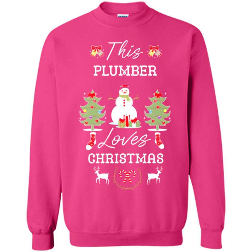 This Plumber Loves Christmas Tree Shirt with Snowman