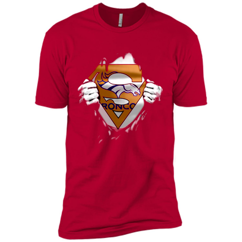 Denver Broncos And Superman Fans - Premium Short Sleeve T-Shirt