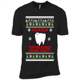 Molar bear fighting against enamel cruelty Christmas - Premium Short Sleeve T-Shirt