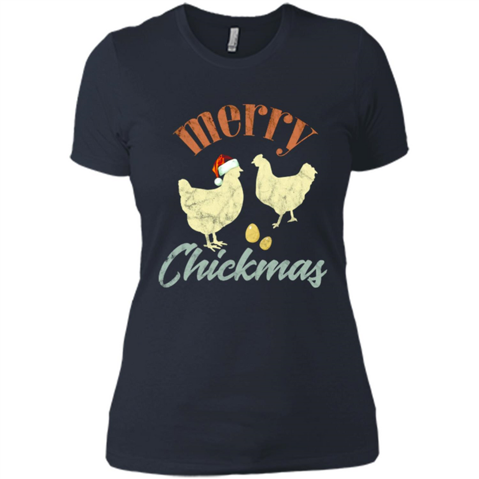 Christmas Chicken Vintage Shirt Funny Santa Hen Farmer Lover - Ladies' Boyfriend T-Shirt