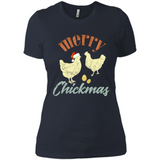 Christmas Chicken Vintage Shirt Funny Santa Hen Farmer Lover - Ladies' Boyfriend T-Shirt