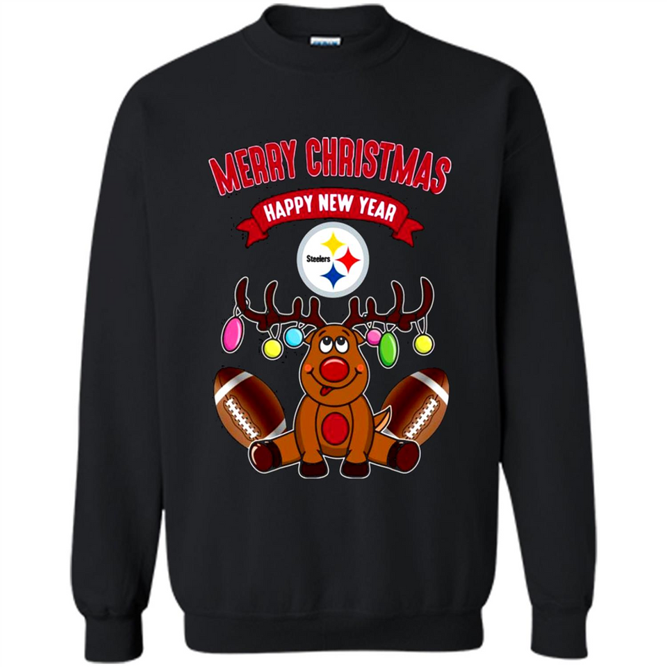 Pittsburgh Steelers NFL Reindeer Funny Merry Christmas And Happy New Year