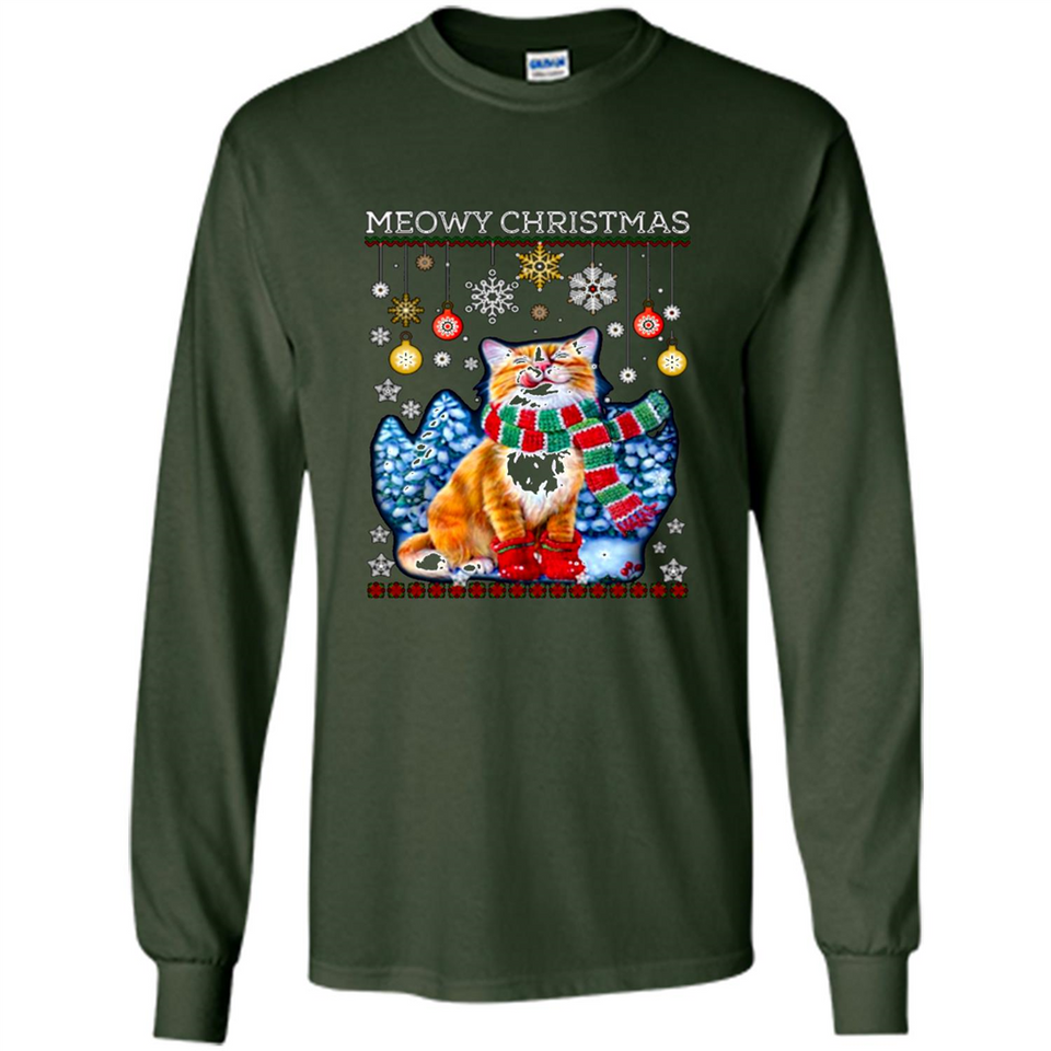 Meowy Christmas Ugly Funny Cats Lover PINGPONG