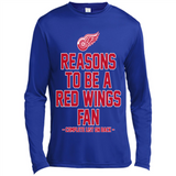 Reasons to be a Detroit Red Wings Fan Complete List on Back - Canvas Long Sleeve T-Shirt