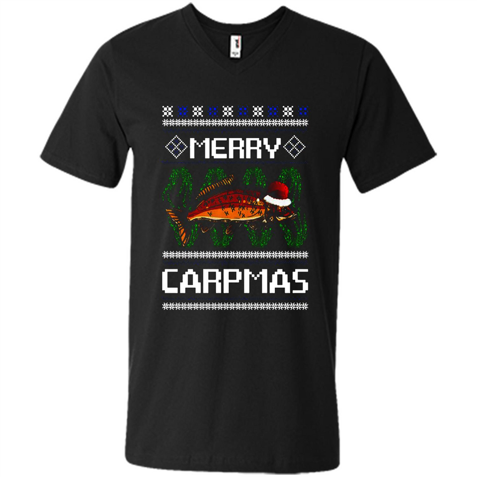 Santa Claus Carpmas Merry Carpmas Christmas Sweater PINGPONG - Men's V-Neck