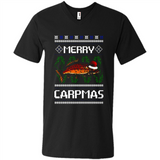 Santa Claus Carpmas Merry Carpmas Christmas Sweater PINGPONG - Men's V-Neck