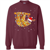 Christmas Lights Sloth Wearing Santa Hat Funny Xmas - Sweatshirt