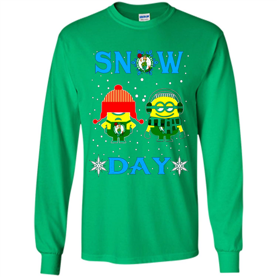 Snow Day Shirt For Boston Celtics Vs Minion Fans pingpong