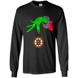 GRINCH HAND HOLDING BOSTON BRUINS GLITTER CHRISTMAS PINGPONG