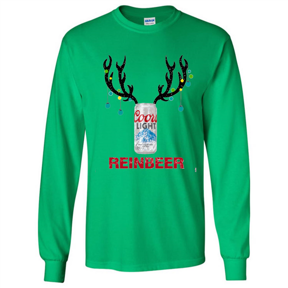 Coors Light Reinbeer Funny Beer Reindeer Christmas Sweatshirt - Long Sleeve T-Shirt