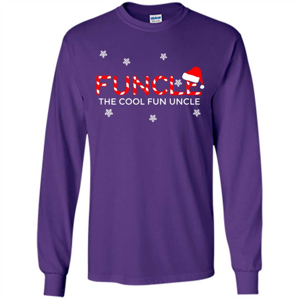 Mens Christmas Funcle The Cool Fun Uncle Definition Xmas - Long Sleeve T-Shirt