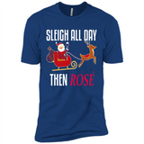 Sleigh All Day Then Rose Christmas Wine Gift - Premium Short Sleeve T-Shirt