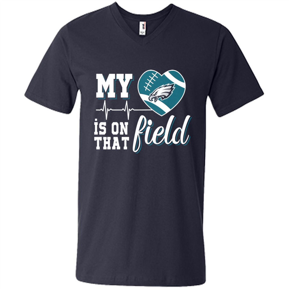 Philadelphia Eagles Football My Heart is on that Field - Men's V-Neck