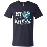 Philadelphia Eagles Football My Heart is on that Field - Men's V-Neck