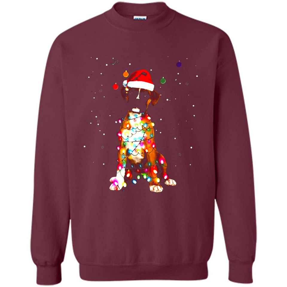 Christmas Lights Boxer Dog Funny Xmas Sweatshirt - Sweatshirt
