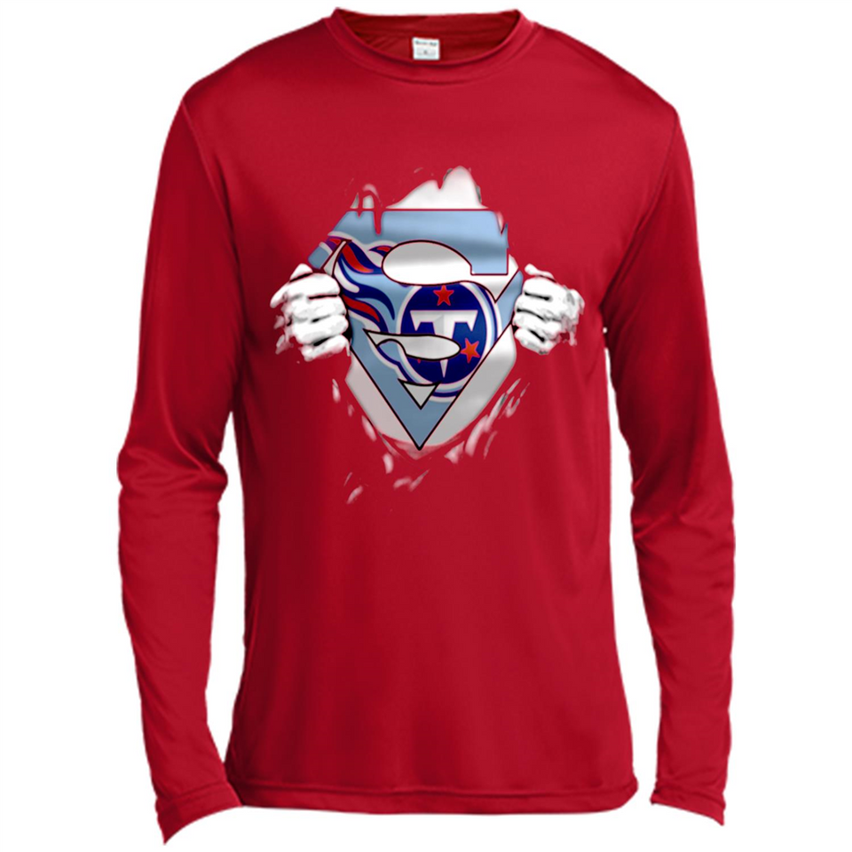 Tennessee Titans And Superman Fans - Canvas Long Sleeve T-Shirt