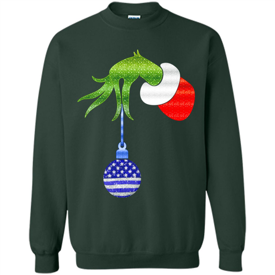 Grinch Holding American Flag ornament Christmas