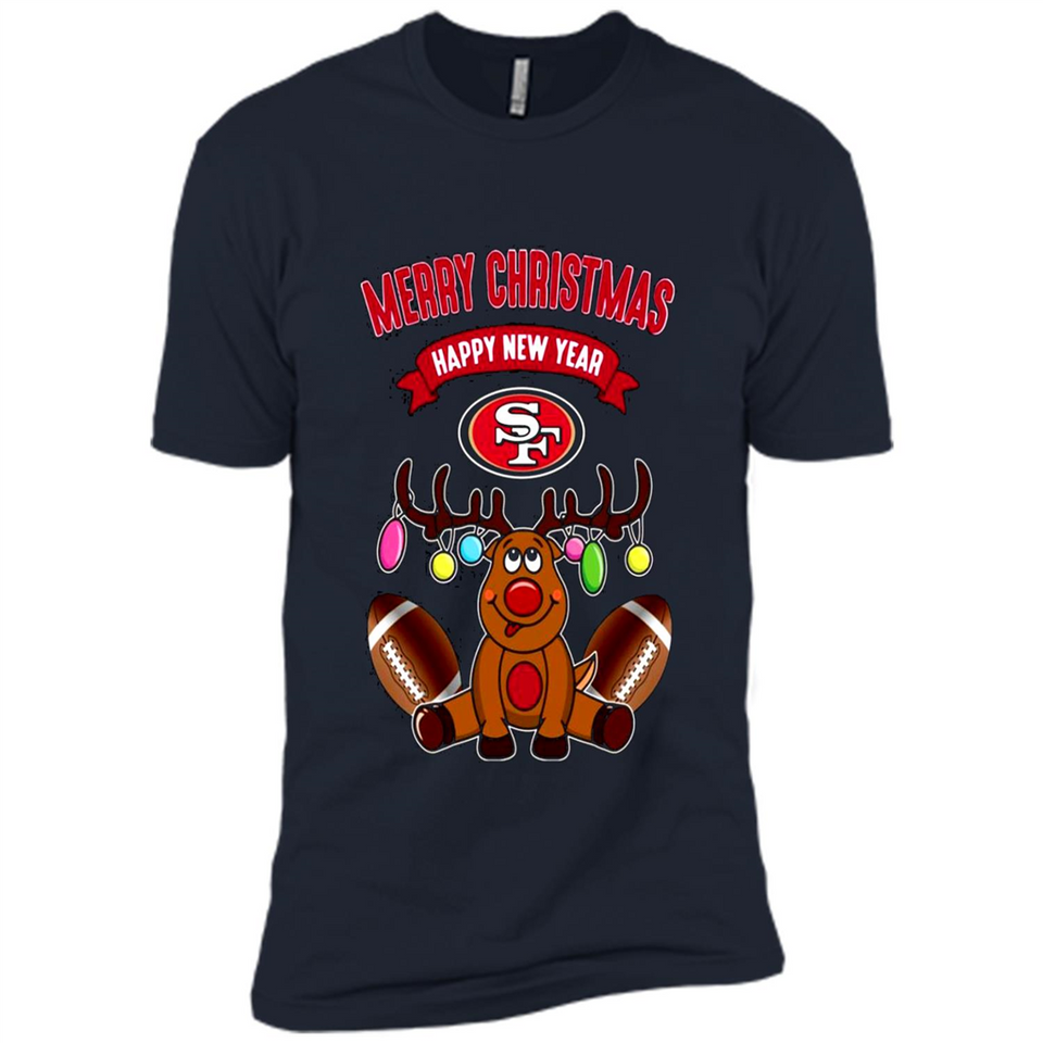 San Francisco 49ers NFL Reindeer Funny Merry Christmas And Happy New Year