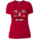 Christmas In July Shirt Surfing Palm Trees Surfboard - Ladies' Boyfriend T-Shirt