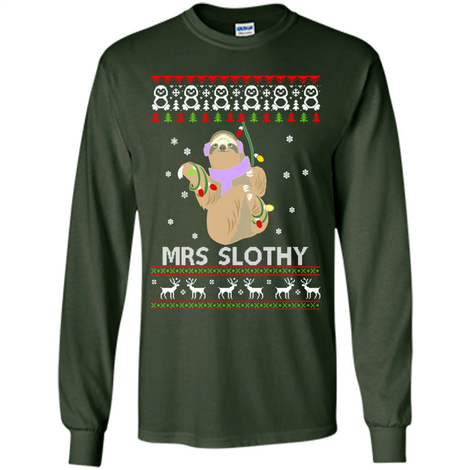 Mrs Slothy Christmas - Long Sleeve T-Shirt