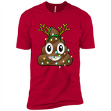 Reindeer Poop Emoji Cute Merry Christmas T-Shirt - Premium Short Sleeve T-Shirt