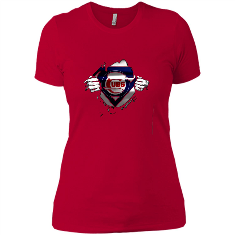 Chicago Cubs And Superman Fans - Ladies' Boyfriend T-Shirt