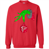 GRINCH HAND HOLDING ATLANTA FALCONS GLITTER CHRISTMAS PINGPONG