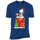 Anaheim Ducks Snoopy Ugly Christmas Sweaters - Premium Short Sleeve T-Shirt