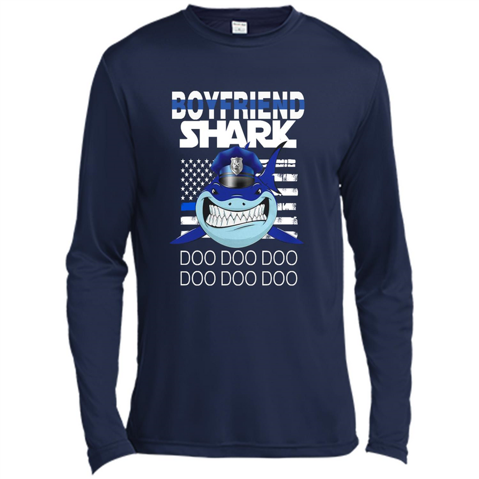 Police boyfriend Shark Blue Line Tee