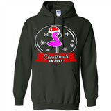 Christmas In July Flamingo Snow Globe Santa Hat - Hoodie