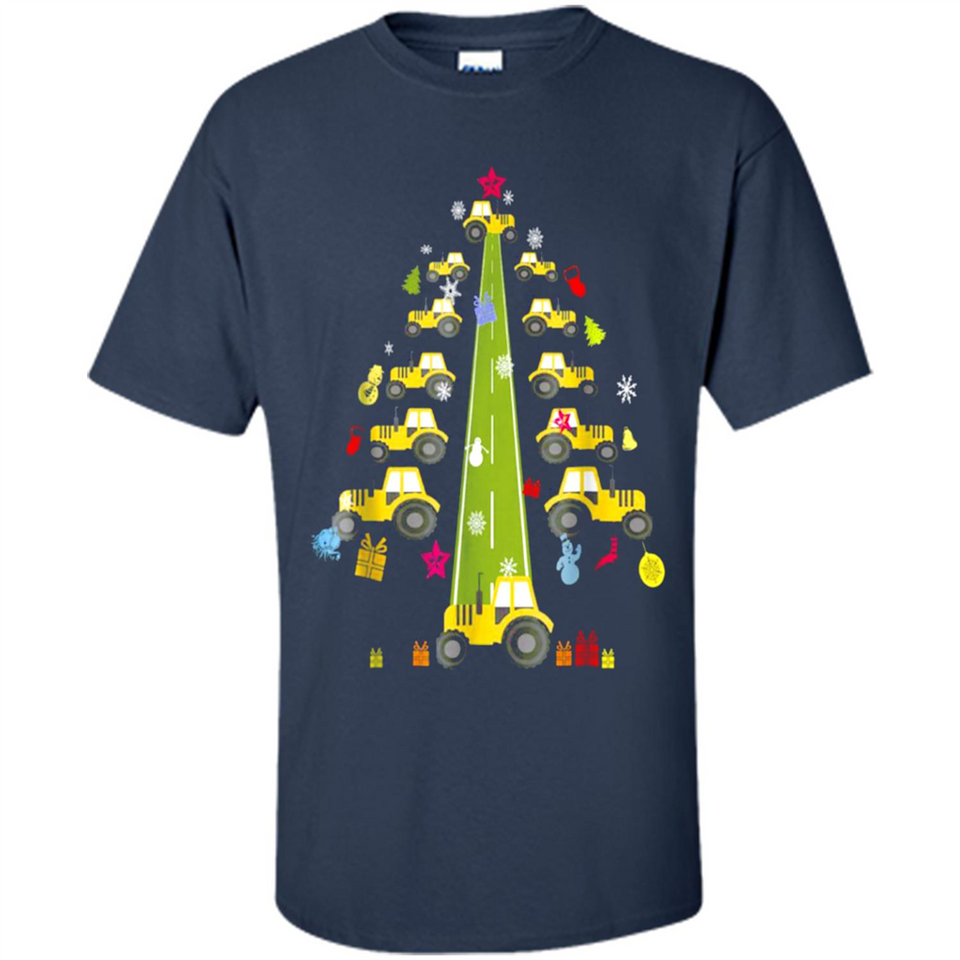 Tractor Car Christmas Tree T-shirt For Drivers