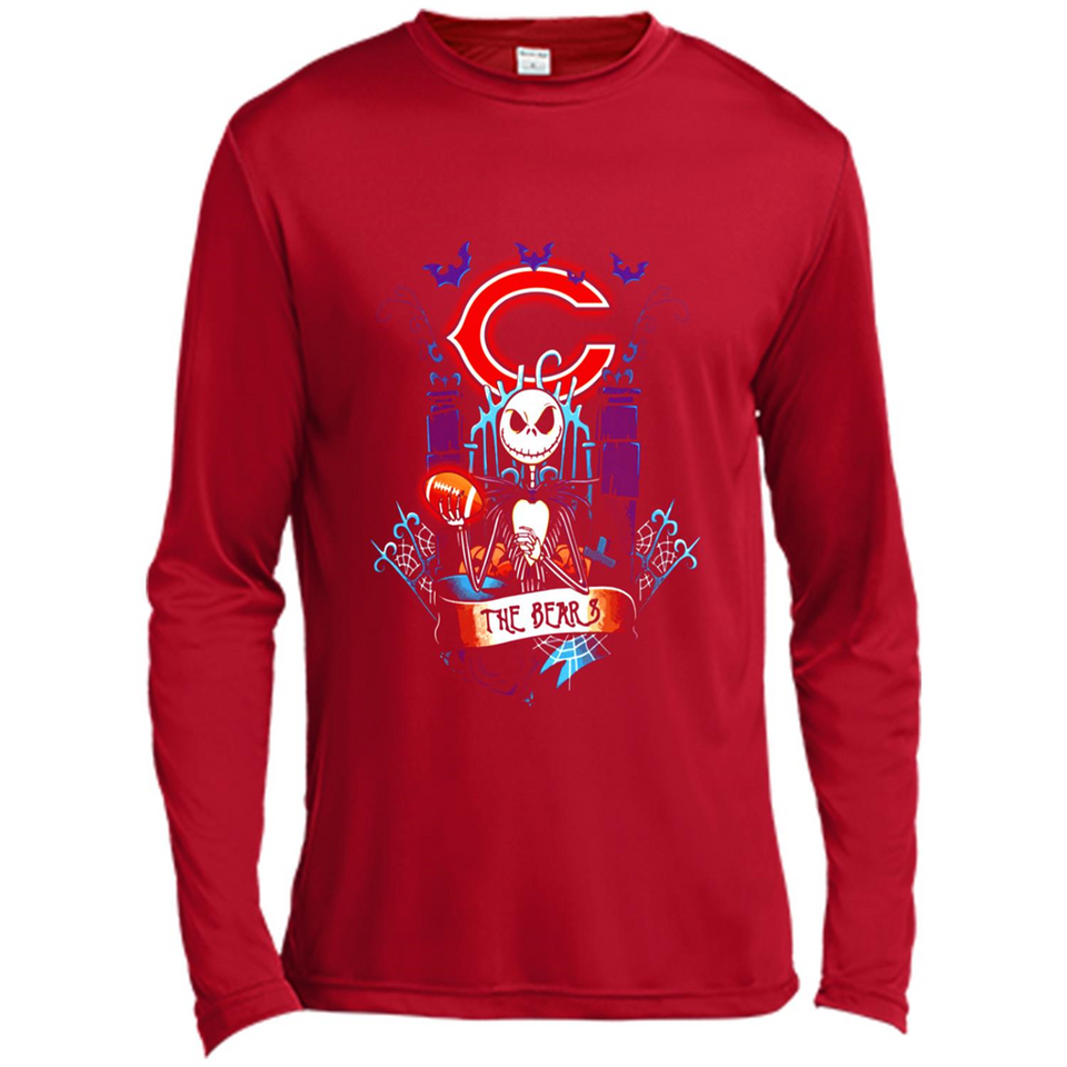 Chicago Bears Halloween The Nightmare Before Christmas - Canvas Long Sleeve T-Shirt