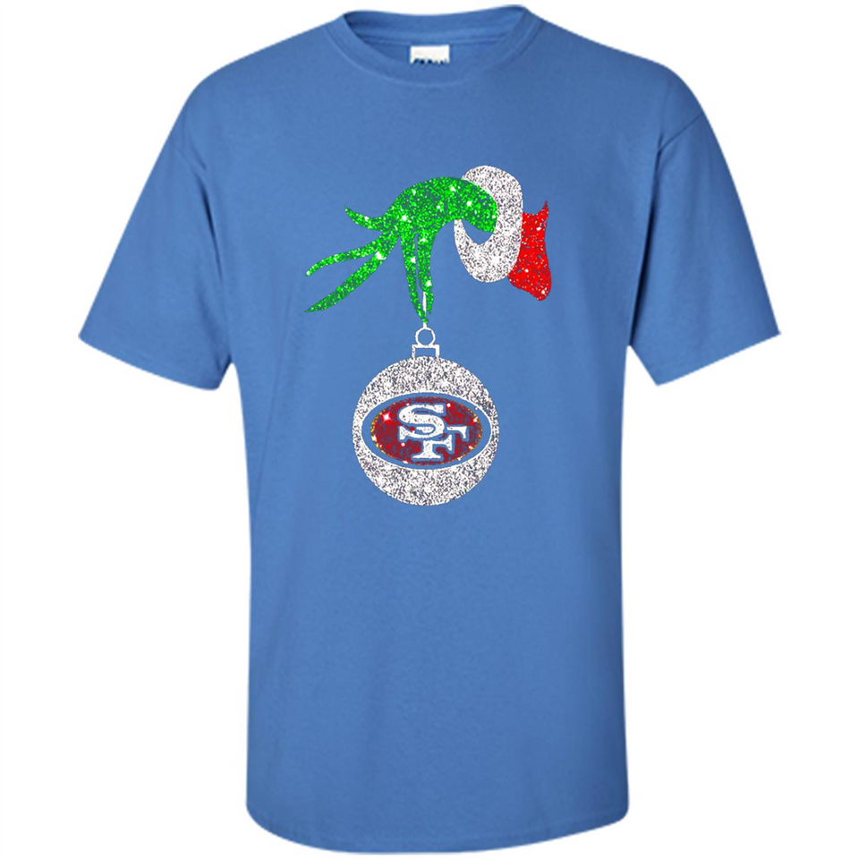 Amazing tee San Francisco 49ers Glitter Grinch Monogram Ornament Christmas Gift - Shirt