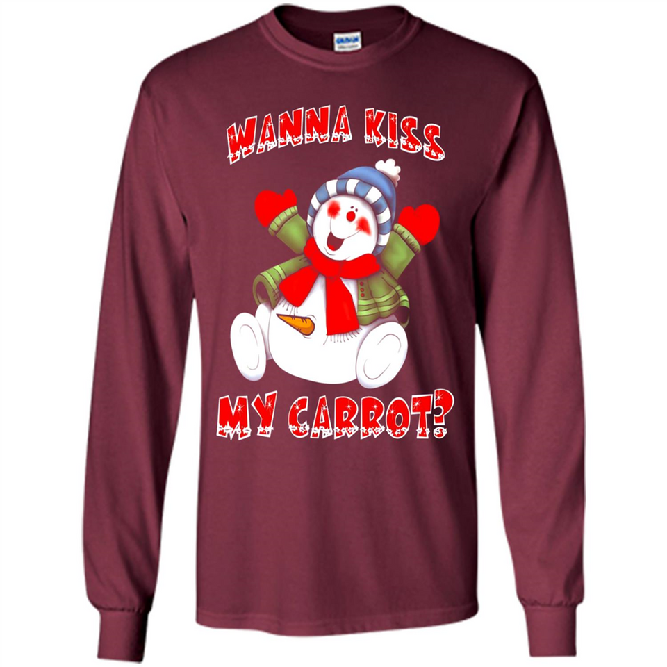 Snowman Wanna Kiss My Carrot Christmas - Long Sleeve T-Shirt