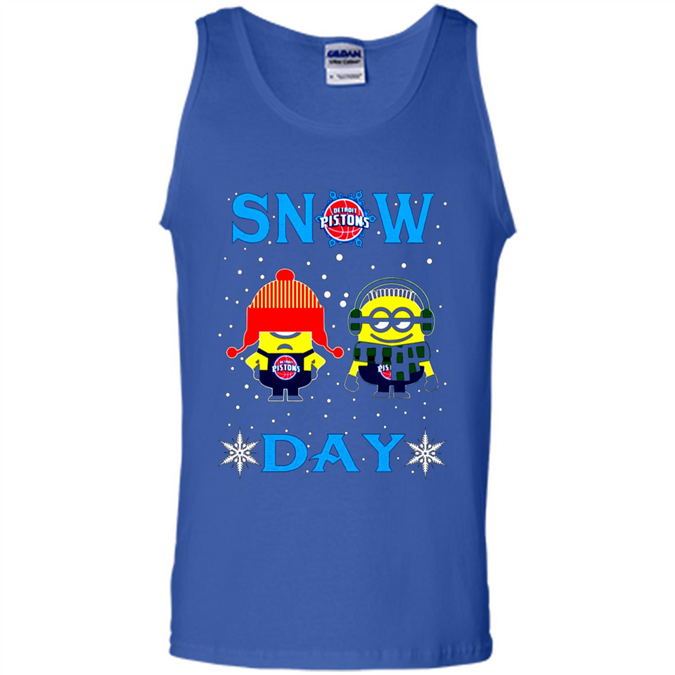 Snow Day Shirt For Detroit Pistons Vs Minion Fans pingpong