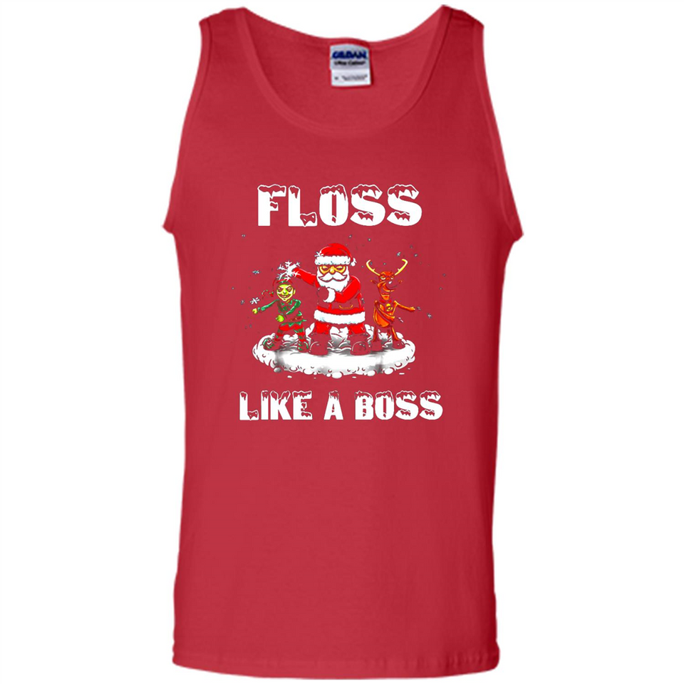 Floss Like A Boss Santa Flossing Dance Funny - Tank Top