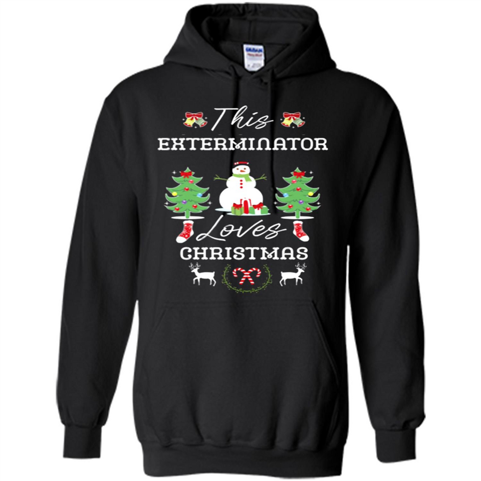 This Exterminator Loves Christmas Tree Shirt with Snowman