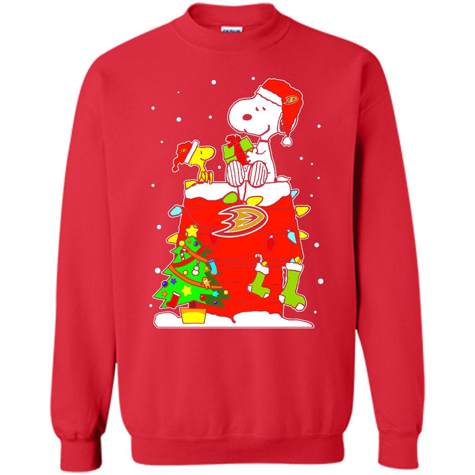 Anaheim Ducks Snoopy Ugly Christmas Sweaters - Sweatshirt