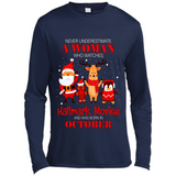 Never Underestimate An October Woman Watches Hallmark Movies Sweatshirt PINGPONG