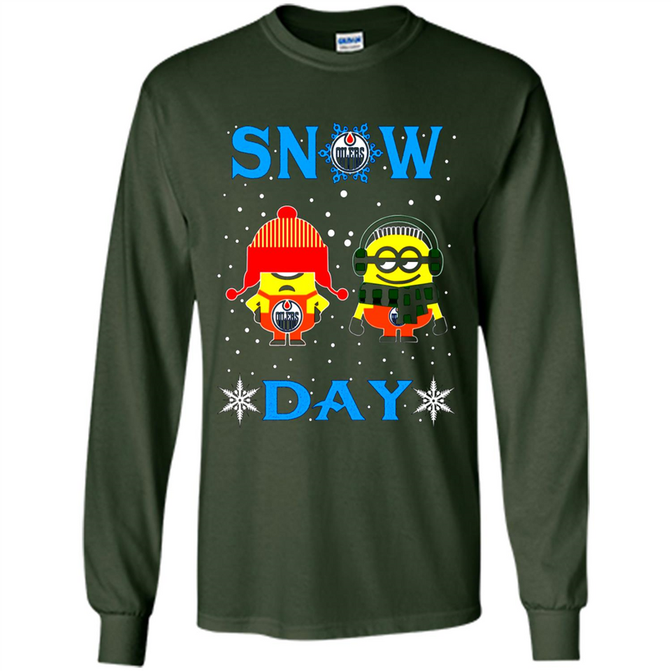Snow Day Shirt For Edmonton Oilers Vs Minion Fans pingpong