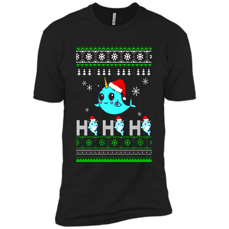 Narwhal christmas sweatshirt hoodie long PINGPONG - Premium Short Sleeve T-Shirt