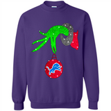 GRINCH HAND HOLDING DETROIT LIONS GLITTER CHRISTMAS PINGPONG