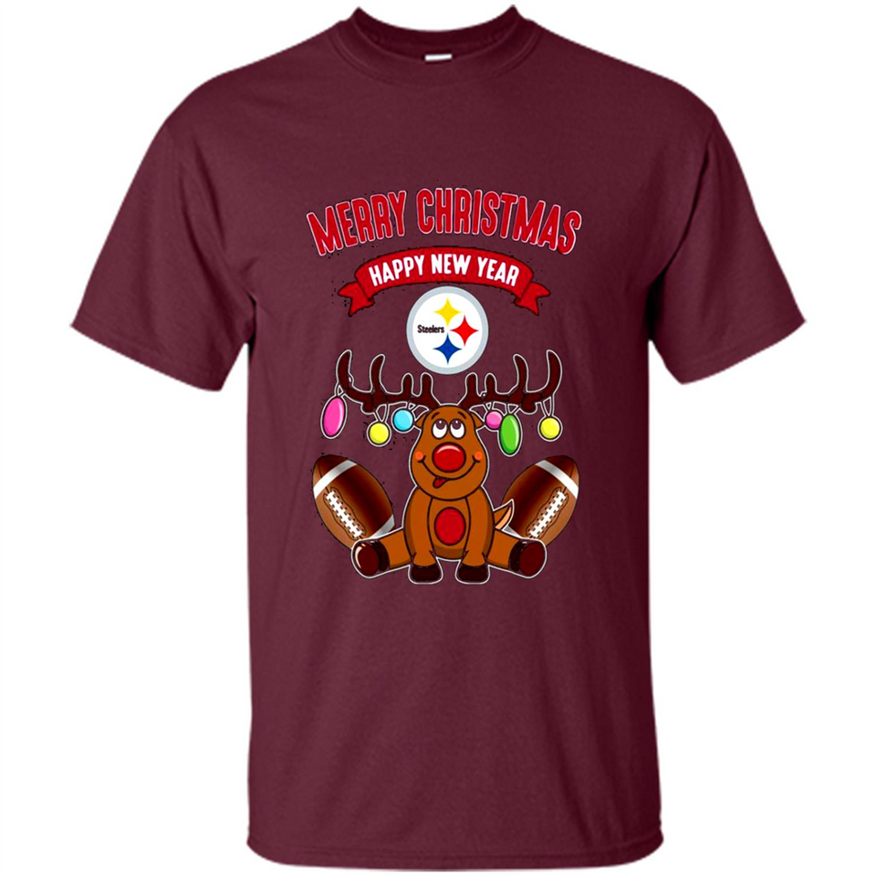 Pittsburgh Steelers NFL Reindeer Funny Merry Christmas And Happy New Year