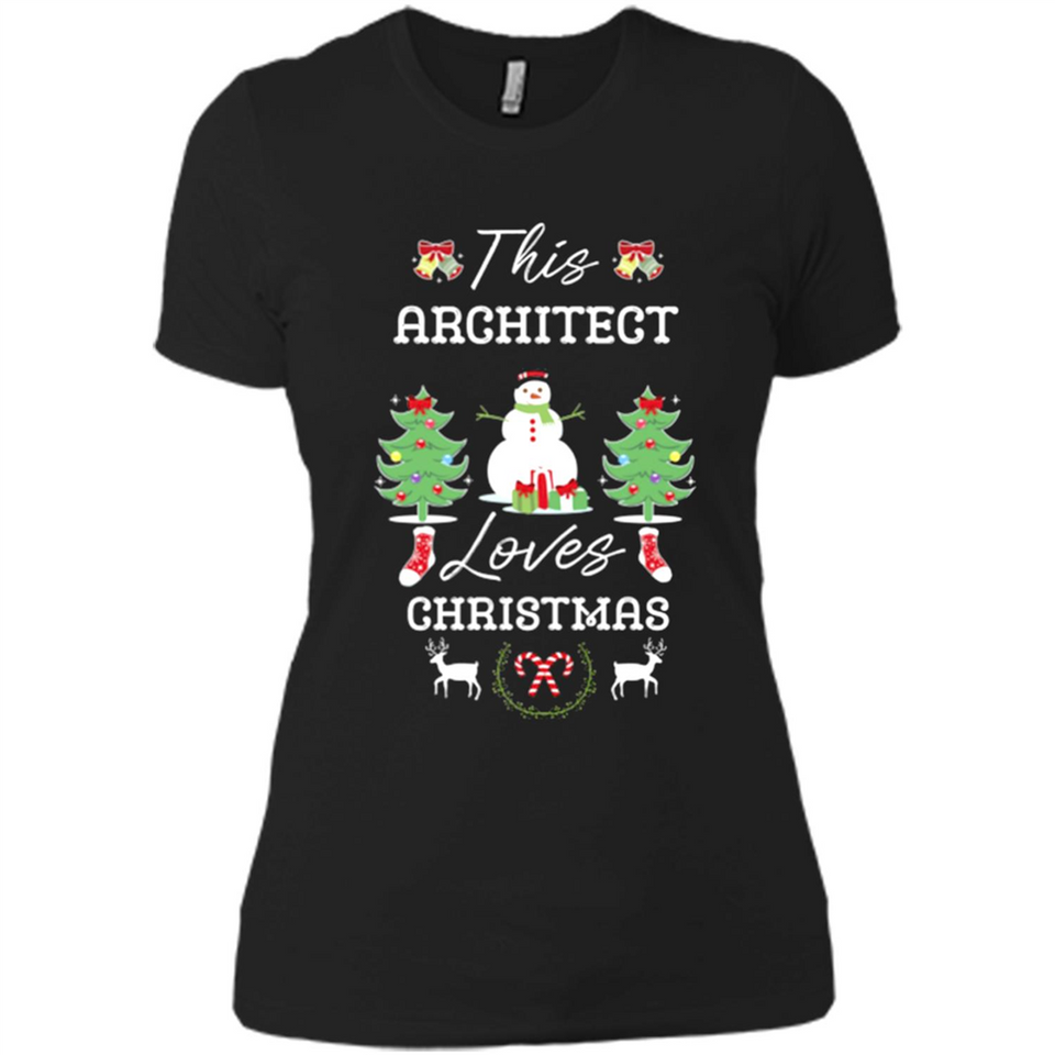 This Architect Loves Christmas Tree Shirt with Snowman