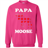 Papa Moose Funny Christmas Plaid Buffalo T-Shirt - Sweatshirt