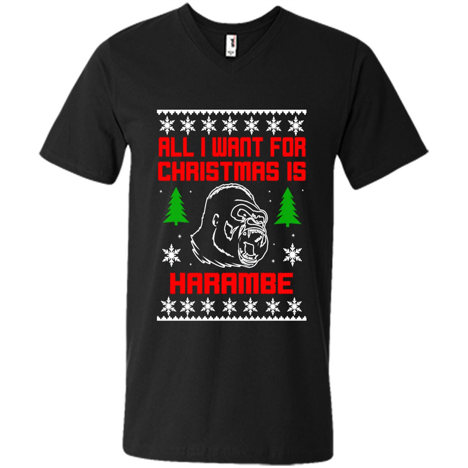All I Want For Christmas Is HarambeT Rex Attack Reindeer ugly sweater PINGPONG
