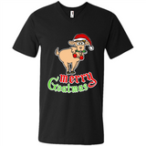 Christmas Merry Goatmas Goat Shirt Santa Hat - Men's V-Neck