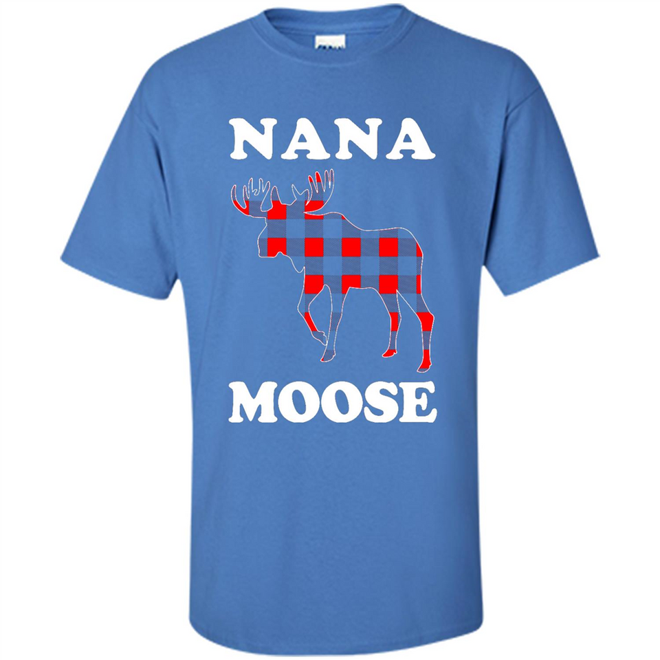 Nana Moose Funny Christmas Plaid Buffalo T-Shirt - Shirt